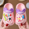 Детские сабо с джибитсами, Космос. Розовые. 18см