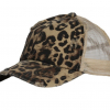 Бейсболка джинсовая потертая с сеткой. Леопард